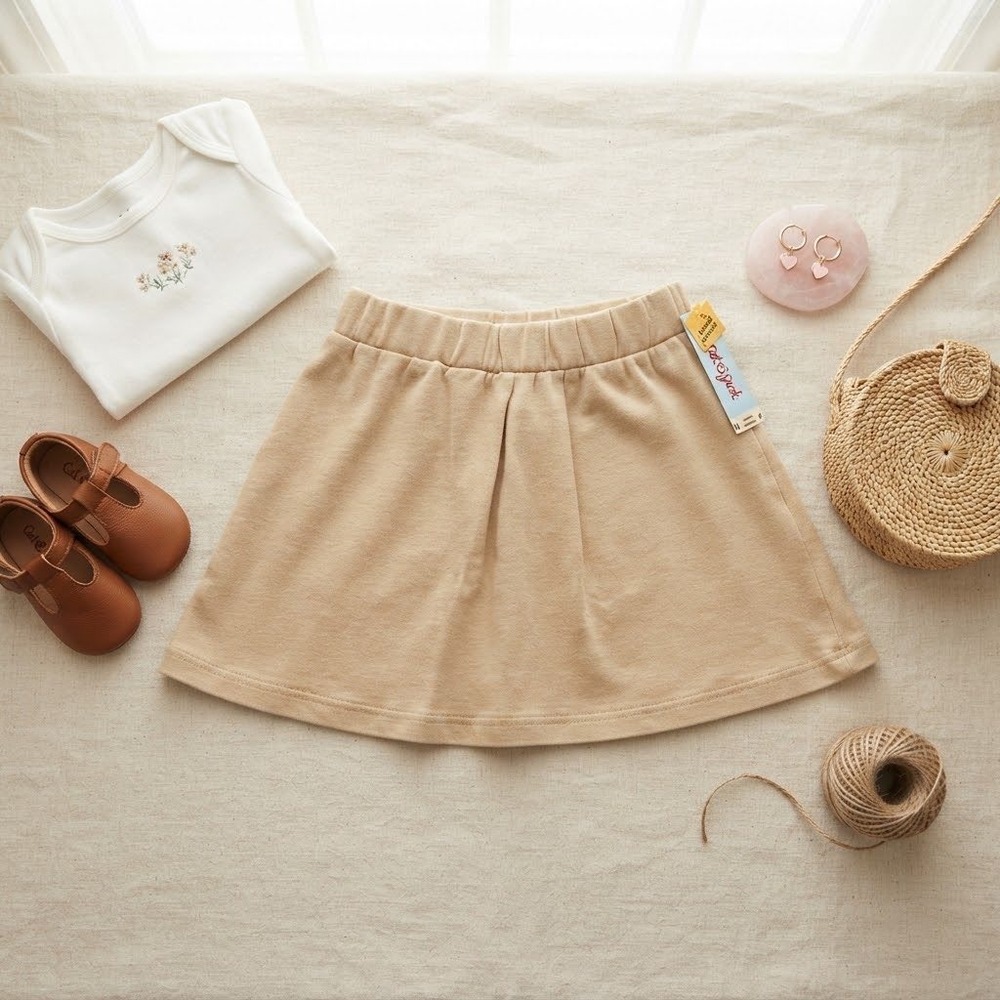 Cat & Jack Girls School Uniform Skort Light Brown Khaki Size S 6/6X NWT